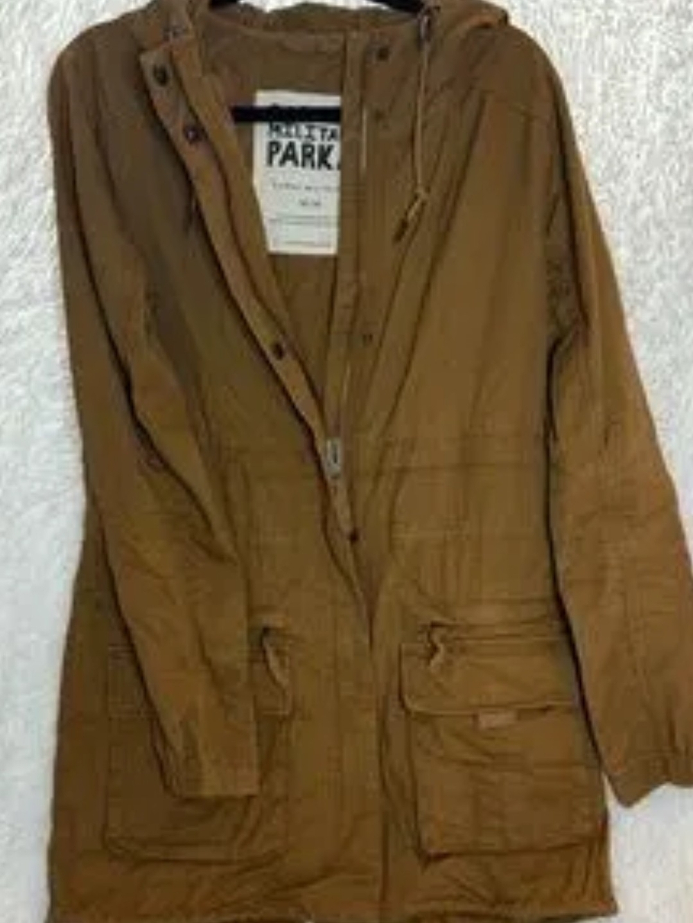 Garage Cotton Parka Utility Jacket in Brown Tan